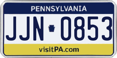 PA license plate JJN0853