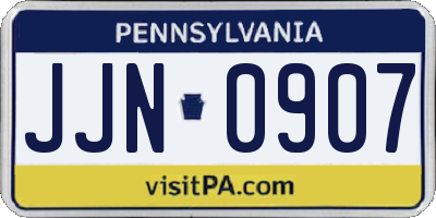 PA license plate JJN0907
