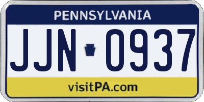 PA license plate JJN0937