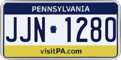 PA license plate JJN1280