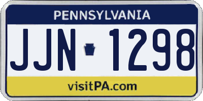 PA license plate JJN1298