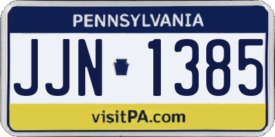 PA license plate JJN1385
