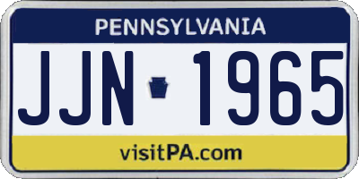 PA license plate JJN1965