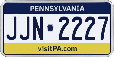 PA license plate JJN2227
