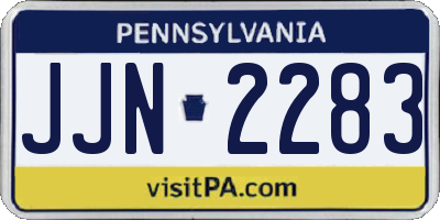 PA license plate JJN2283