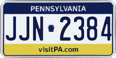 PA license plate JJN2384
