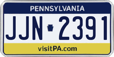 PA license plate JJN2391