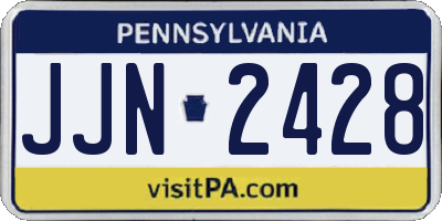 PA license plate JJN2428