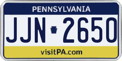 PA license plate JJN2650