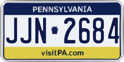 PA license plate JJN2684