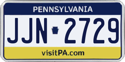 PA license plate JJN2729