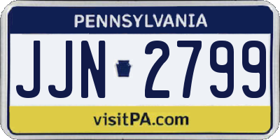 PA license plate JJN2799