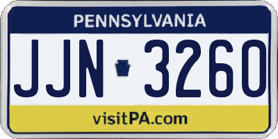 PA license plate JJN3260
