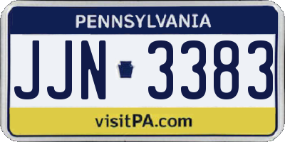 PA license plate JJN3383
