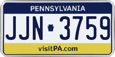 PA license plate JJN3759