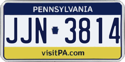 PA license plate JJN3814