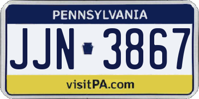 PA license plate JJN3867