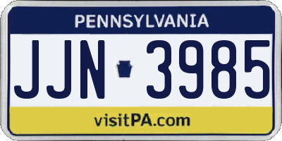 PA license plate JJN3985