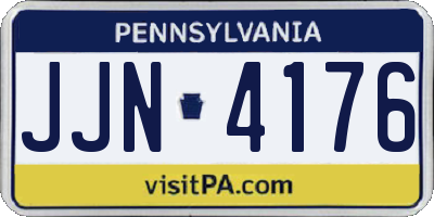 PA license plate JJN4176