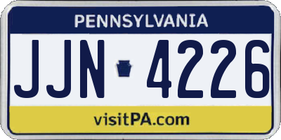 PA license plate JJN4226