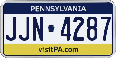 PA license plate JJN4287
