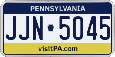 PA license plate JJN5045