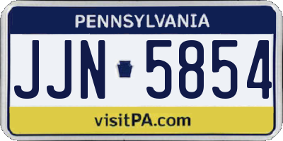 PA license plate JJN5854