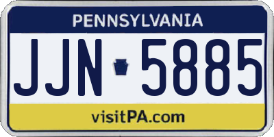 PA license plate JJN5885