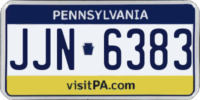 PA license plate JJN6383