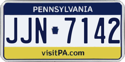 PA license plate JJN7142