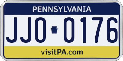 PA license plate JJO0176