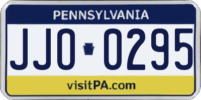 PA license plate JJO0295