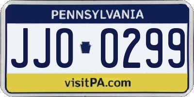 PA license plate JJO0299