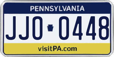 PA license plate JJO0448