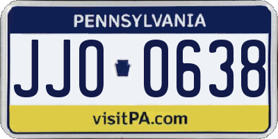PA license plate JJO0638