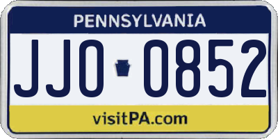 PA license plate JJO0852