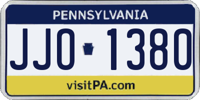 PA license plate JJO1380