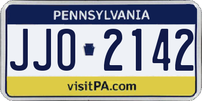 PA license plate JJO2142