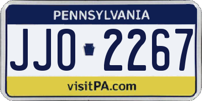 PA license plate JJO2267