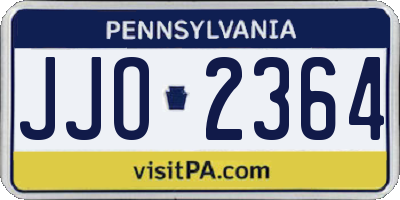 PA license plate JJO2364