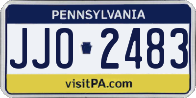 PA license plate JJO2483