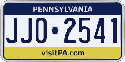PA license plate JJO2541