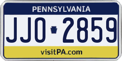 PA license plate JJO2859