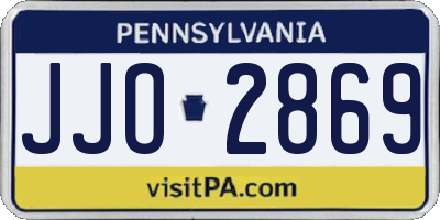 PA license plate JJO2869