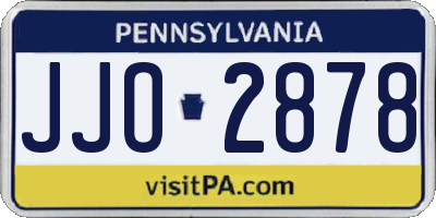 PA license plate JJO2878
