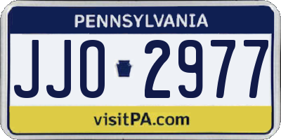 PA license plate JJO2977