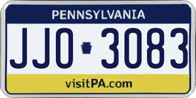 PA license plate JJO3083