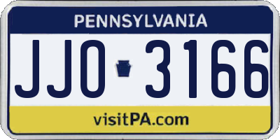 PA license plate JJO3166