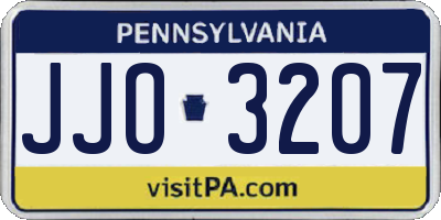 PA license plate JJO3207