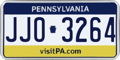 PA license plate JJO3264